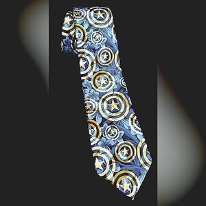 Marvel Captain America shield logo pattern necktie by Nick Graham